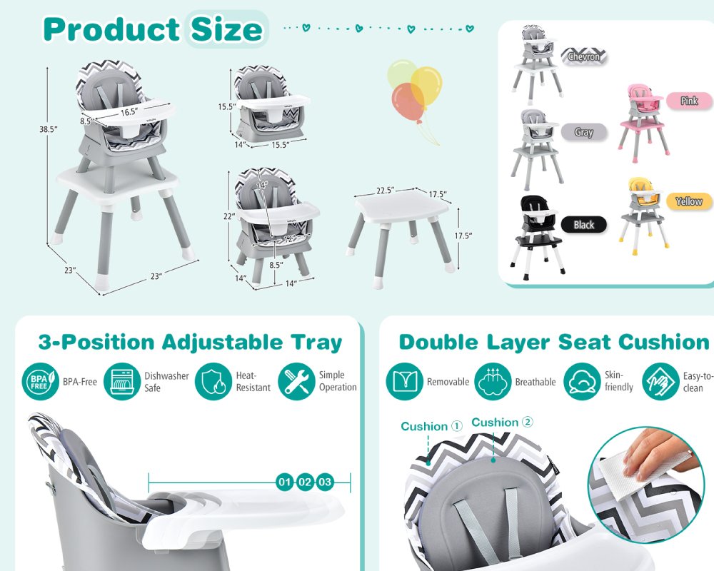 Convertible Highchair for Babies & Toddlers